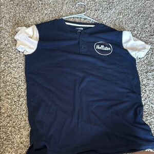 Hollister Blue and White Short Sleeve Tee Athletic Style